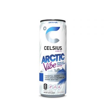 Celsius Energy Drink Arctic Vibe, Bautura Energizanta Carbogazoasa Cu Aroma Racoritoare De Fructe De Padure, 355 Ml