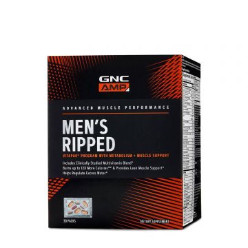 Gnc Amp Men's Ripped Vitapak Program Complex De Multivitamine Pentru Barbati, 30 Pachetele