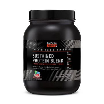 Gnc Amp Sustained Protein Blend Amestec Proteic Cu Aroma De Cereale Fructate, 910 G