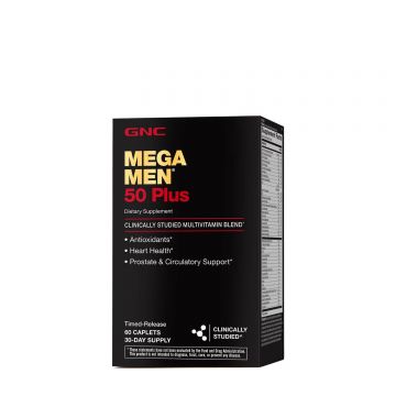 Gnc Mega Men 50 Plus, Complex De Multivitamine Pentru Barbati, 60 Tb