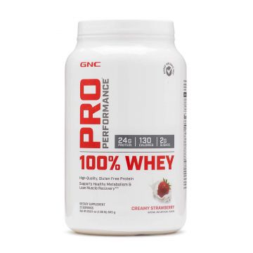 Gnc Pro Performance 100% Proteina Din Zer Cu Aroma De Capsuni, 845 G