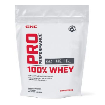 Gnc Pro Performance 100% Whey, Proteina Din Zer Fara Aroma, 403.2g