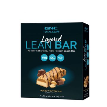 Gnc Total Lean Layered Lean Bar, Baton Proteic, Cu Aroma De Placinta De Unt De Arahide, 44g