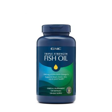 Gnc Triple Strenght Fish Oil, Ulei De Peste 1000 Mg Omega 3 Epa Si Dha, 120 Cps