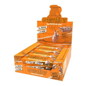 Grenade High Protein, Low Sugar Bar Jaffa Quake, Baton Proteic Cu Aroma De Ciocolata Si Portocale, 60 G