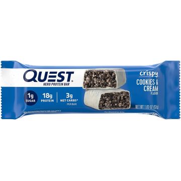 Quest Hero Crispy Baton Proteic Cu Aroma De Biscuiti Cu Crema, 52 G