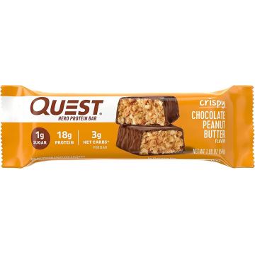 Quest Hero Crispy Baton Proteic Cu Aroma De Ciocolata Si Unt De Arahide, 54 G