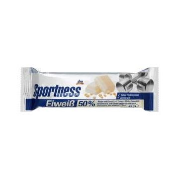 Sportness Baton proteic cu aromă de ciocolată albă și crisp, 45 g