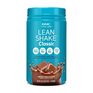 Gnc Total Lean Lean Shake Classic, Shake Proteic, Cu Aroma De Ciocolata Elvetiana, 768 G