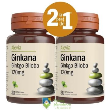 Ginkana Ginkgo Biloba 120mg 30 comprimate + 30 cpr Cadou