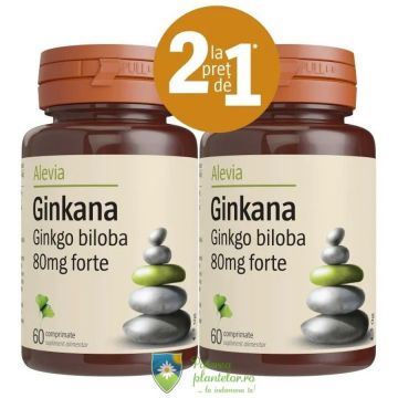 Ginkana Ginkgo Biloba Forte 80mg 30 comprimate 1+1 Cadou