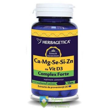 Ca+Mg+Se+Si+Zn organice cu Vit. D3 60 capsule