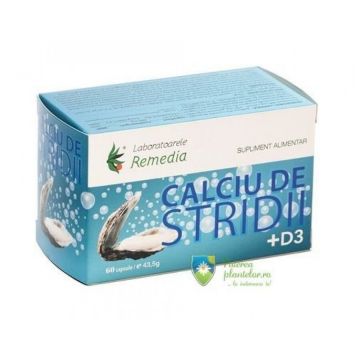 Calciu de Stridii + D3 60 capsule Calciu de Stridii + D3 60 capsule