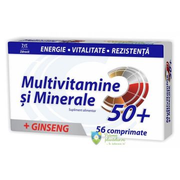 Multivitamine si minerale 50+ cu ginseng 56 comprimate