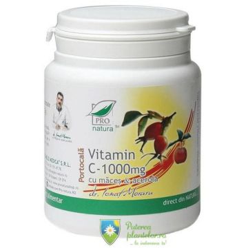 Vitamina C 1000mg portocale, acerola si macese 100 capsule