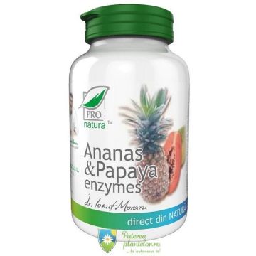 Ananas si Papaya enzymes 60 comprimate