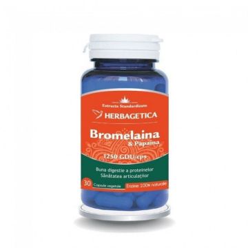 Bromelaina si papaina 30 capsule