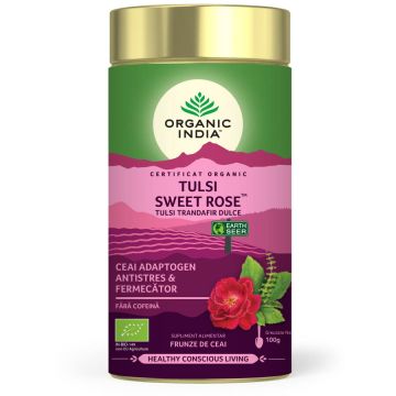 Ceai Tulsi (Busuioc Sfant) Trandafir Dulce 100 gr