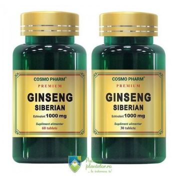 Ginseng Siberian 1000mg 60 tablete + 30 tablete Gratuit