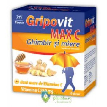 Gripovit Max C Ghimbir si Miere 10 plicuri