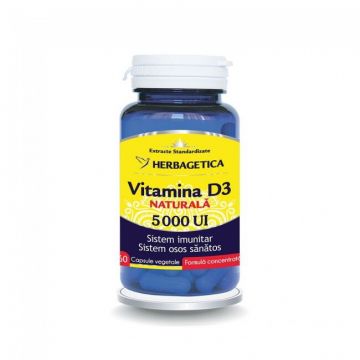 Vitamina D3 Naturala 5000 UI 60 capsule