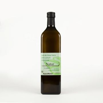 Aloe-Natur Gel organic de Aloe Vera, cu pulpă, sticlă | AquaNano