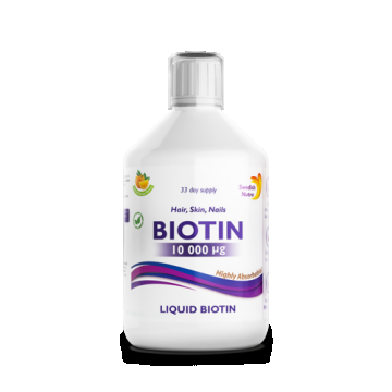 Biotină Lichidă 10.000mcg pentru Frumusețe și Energie - Super Concentrat – Calitate Premium, 500 ml | Swedish Nutra