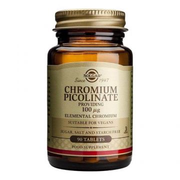 Chromium Picolinate (Mineral Picolinat de crom) 100mcg, 90 tablete | Solgar