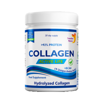 Colagen Hidrolizat Pulbere Tip 1, 2 și 3 Active Life cu 10.000 Mg, 300g | Swedish Nutra