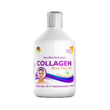 Colagen Lichid Hidrolizat Tip 1 și 3 10000mg + 9 Ingrediente Active, 500 ml | Swedish Nutra