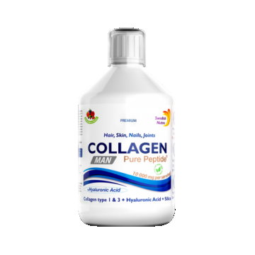 Colagen Lichid MAN pentru Bărbați – Hidrolizat Tip 1 si 3 cu 10000Mg cu 9 Ingrediente Active , 500 ml | Swedish Nutra