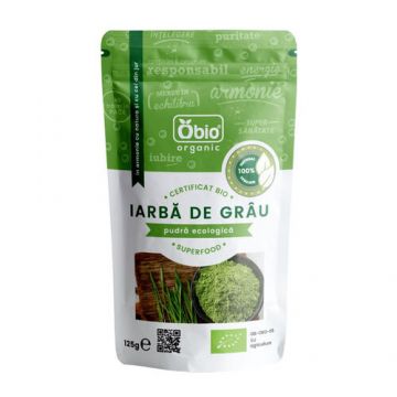 Iarba de grau pulbere eco, 125g | Obio