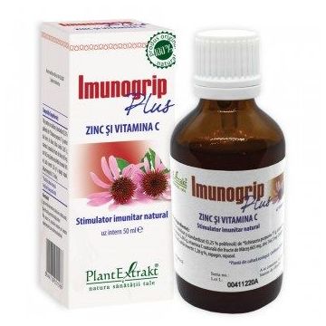 IMUNOGRIP PLUS - Zinc și Vitamina C, 50ml | Plantextrakt