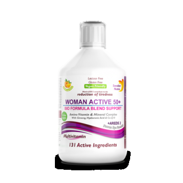 Multivitamine Lichide WOMAN ACTIVE 50+ pentru Femeile peste 50 Ani cu 131 Ingrediente, 500 ml | Swedish Nutra