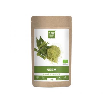 Neem - Pudră Crudă Ecologică - Afecțiuni Gastrointestinale, Dermatologice, 125g | Rawboost