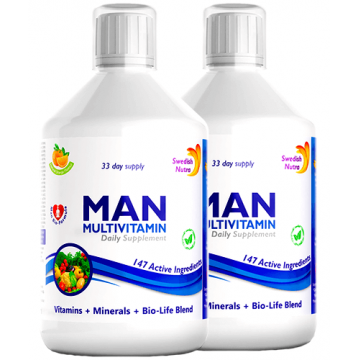 Pachet 2 x Multivitamine Lichide pt Barbati cu 147 Ingrediente, 500 ml | Swedish Nutra