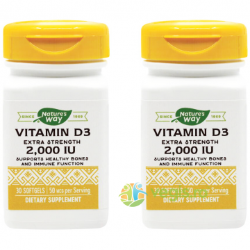 Pachet Vitamina D3 2000U.I (Adulti) 30cps+30cps Secom,
