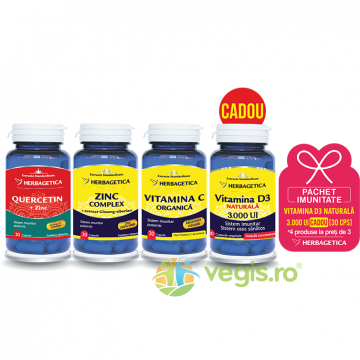 Quercetin+Zinc 30cps + Zinc Complex 30cps + Vitamina C Organica 30cps + Vitamina D3 Naturala 3000U.I 30cps Cadou