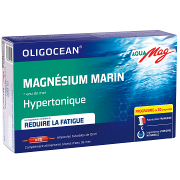 Magneziu marin AquaMag Oligocean, 20 fiole buvabile x 15ml, 300 ml
