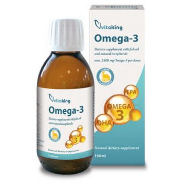 Omega 3 - ulei de peste cu gust de lamaie cu tocoferoli naturali 2500mg - 150 ml