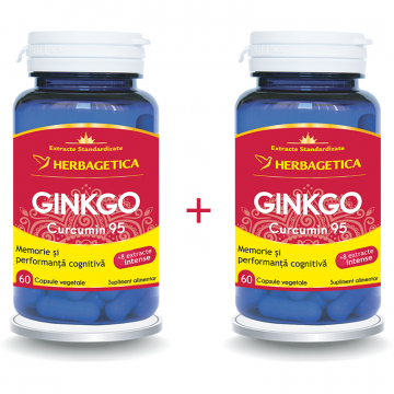 Pachet Ginko Curcumin95 ,60cps +60cps (50% reducere la al doilea produs)