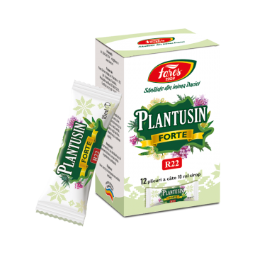 Plantusin forte, R22, sirop tuse (12 plicuri a cate 10 ml sirop)