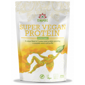 Pulbere proteica bio Super Vegan, 75.5% proteina 250g