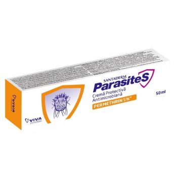 Santaderm ParasiteS crema protectiva antimicrobiana cu permetrina 5% x 50 ml