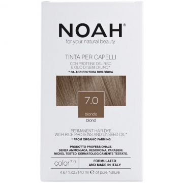 Vopsea de par naturala fara amoniac, Blond, 7.0, Noah, 140 ml