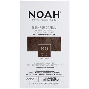 Vopsea de par naturala fara amoniac, Blond inchis, 6.0,Noah, 140 ml