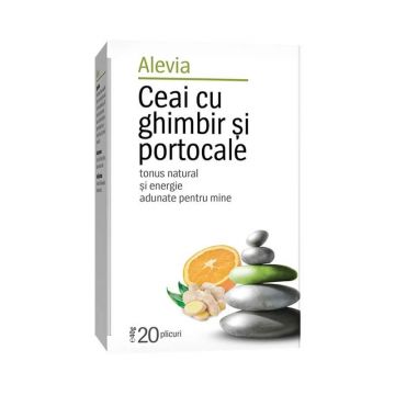 Ceai cu ghimbir și portocale, 20 plicuri, Alevia