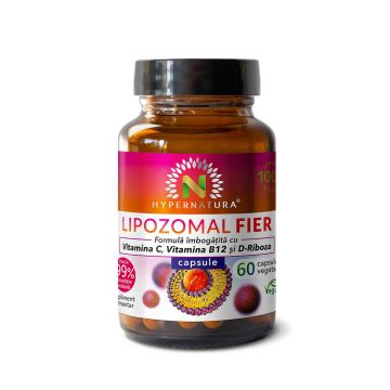 Fier + Vit.C + Vit.B12 + D + D-Riboza Lipozomal, 60 cps, Hyperfarm