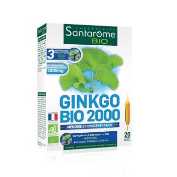 Ginkgo Bio 2000, 20 fiole x 10 ml, Santarome Nature