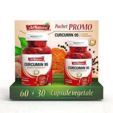 Pachet Curcumin 95, 60 + 30 capsule, AdNatura